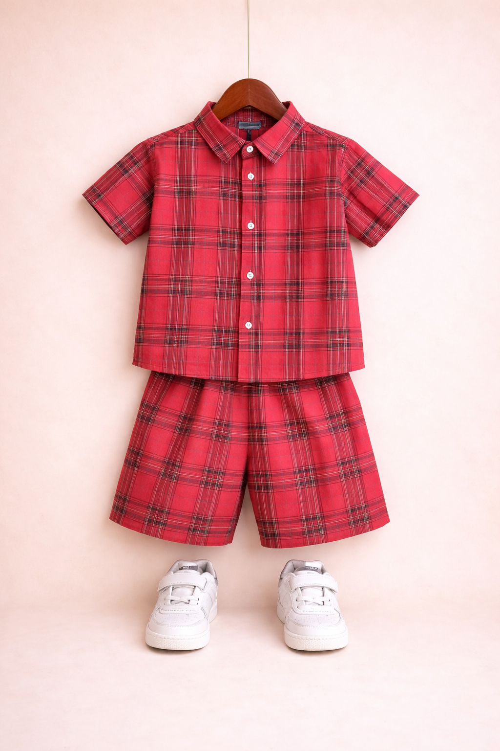 Carrot Checked Cotton Nicker Suit Boys 517