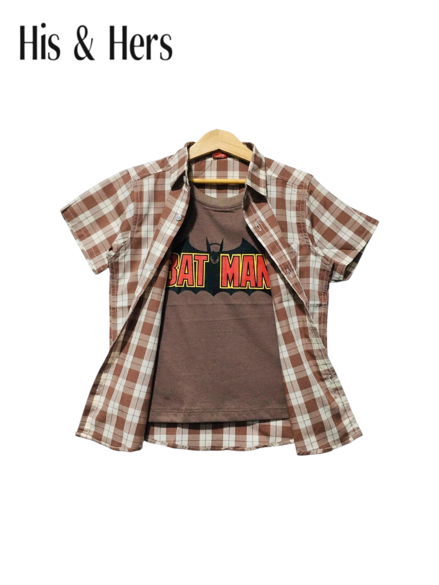 White Checked Brown Double Casual Shirt Boys 208