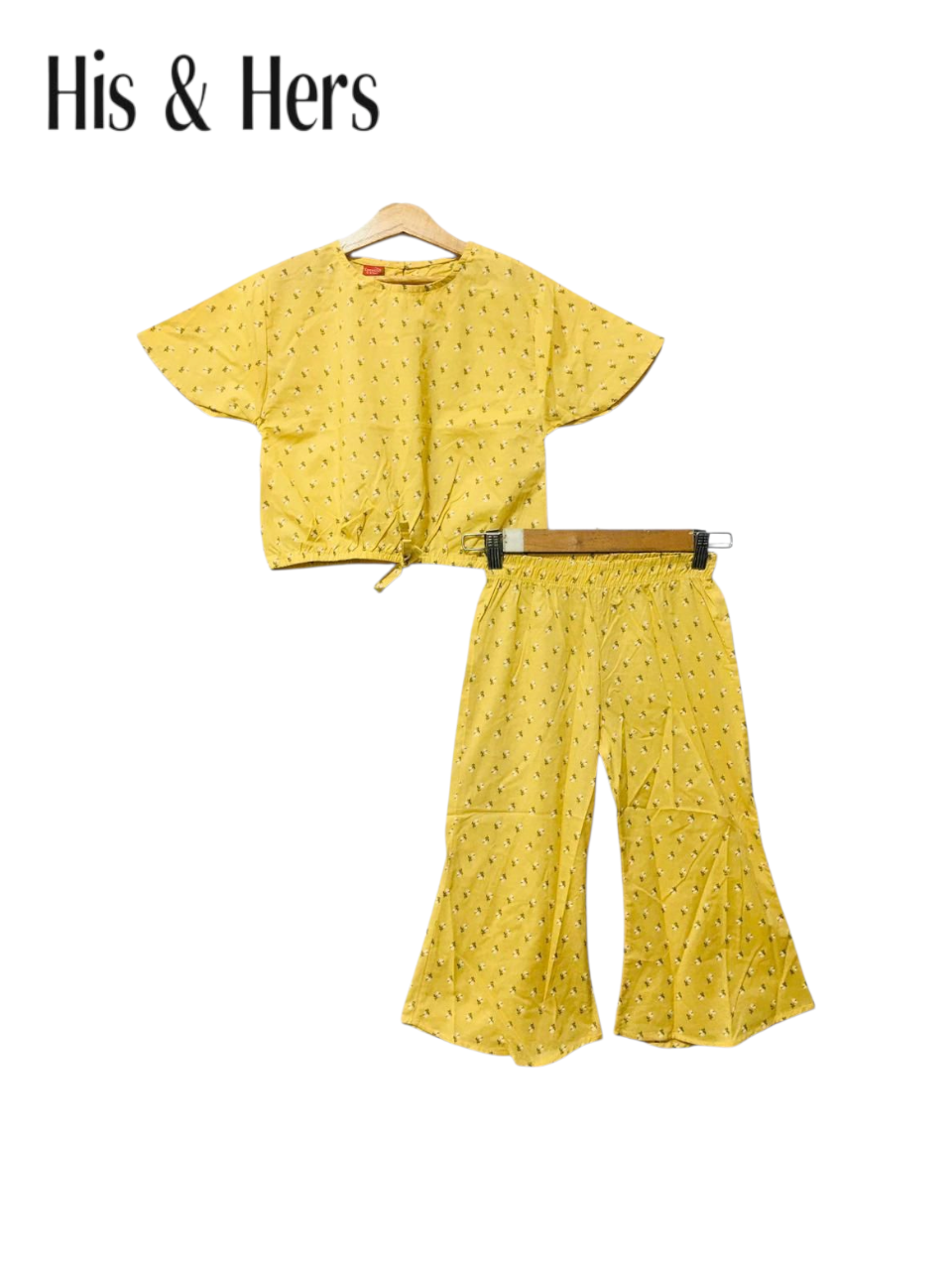 White Flowers Print Yellow Skate Fish Girls 404