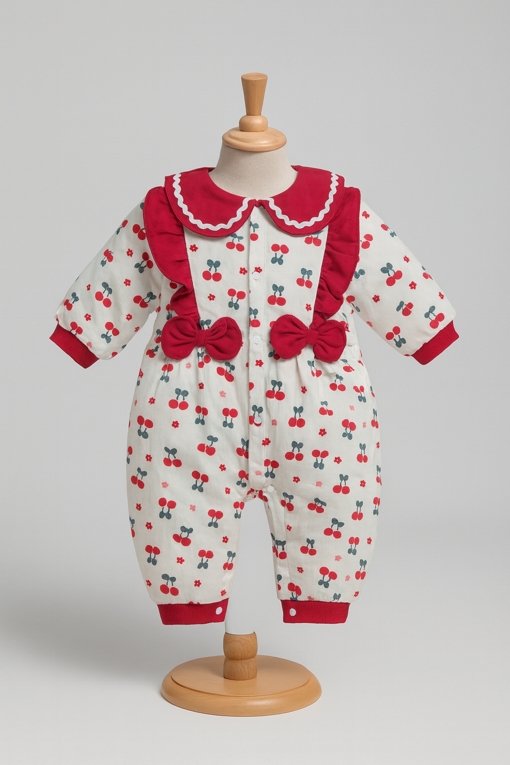 Sunny Bow Baby Romper โ Red Delight Edition ๐ผ๐