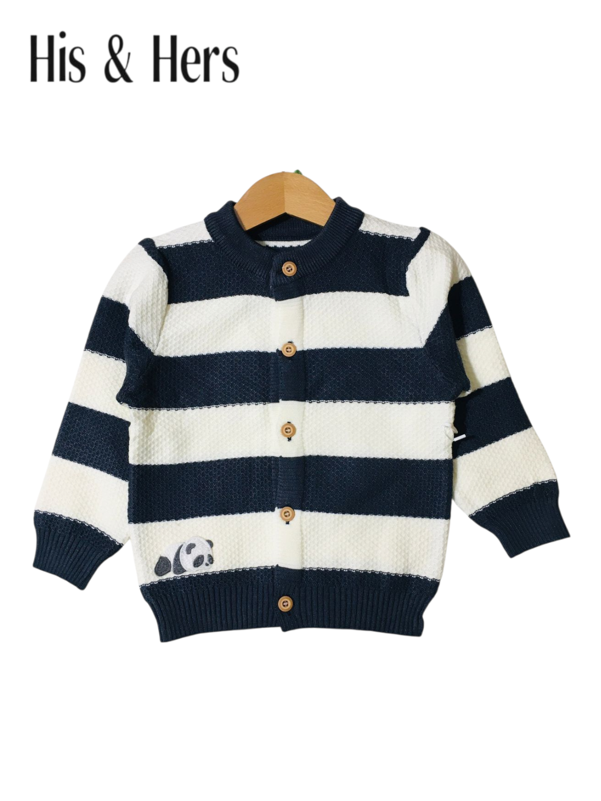 His&Hers Black Stripped Sweater Cardigans