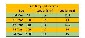 Cute Kitty Knit Sweater for Girls – Mahroon Bow Design