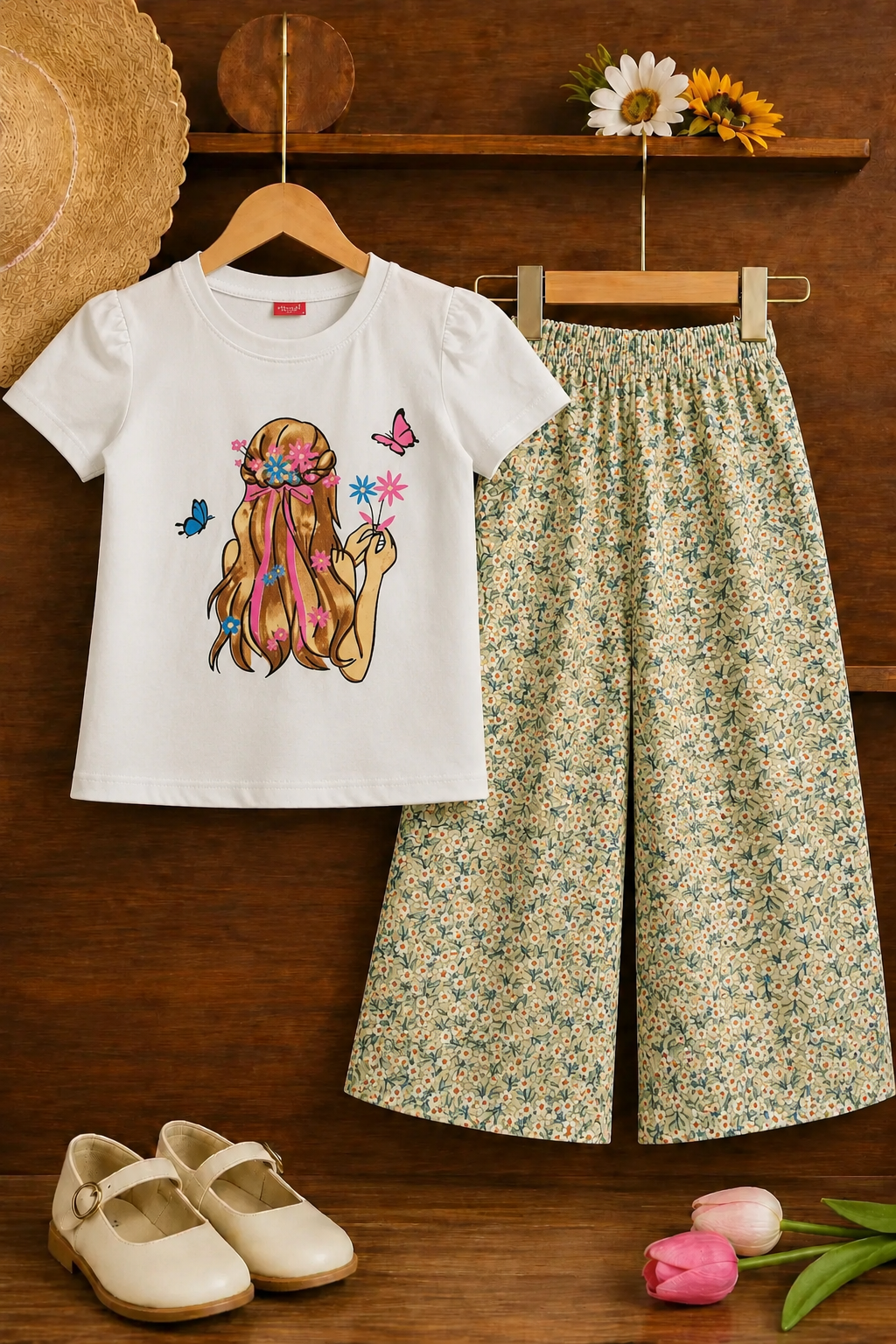 Princess White T-Shirt & Cotton Flapper 432