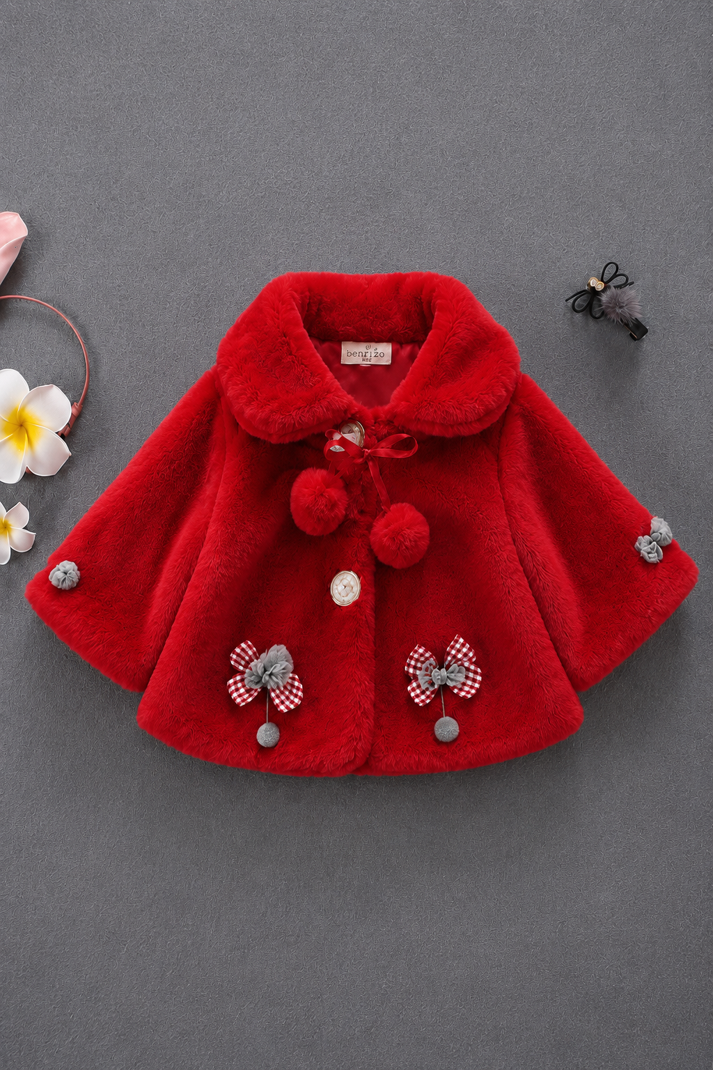 Blush Charm Fur Coat-Red 600