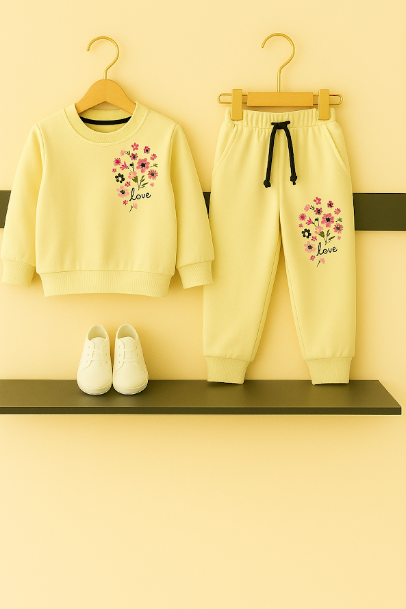 Girls Floral Embroidery Winter Tracksuit 212
