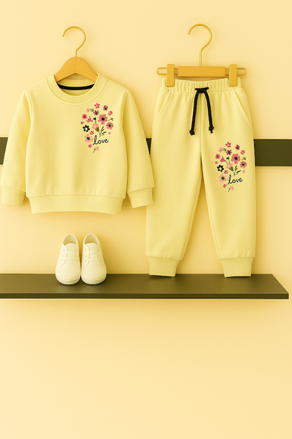 Girls Floral Embroidery Winter Tracksuit 212