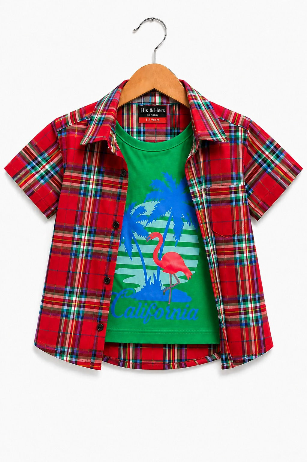 Multi Color Checked [ Summer Vibes ] Printed Layered Casual