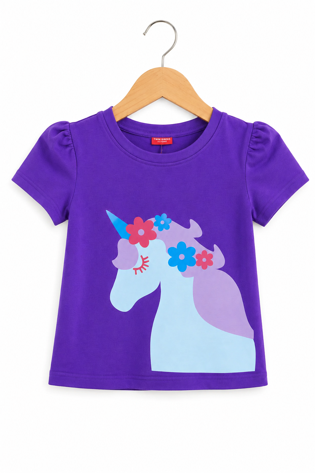 Unicorn Printed Purple Girls T Shirt