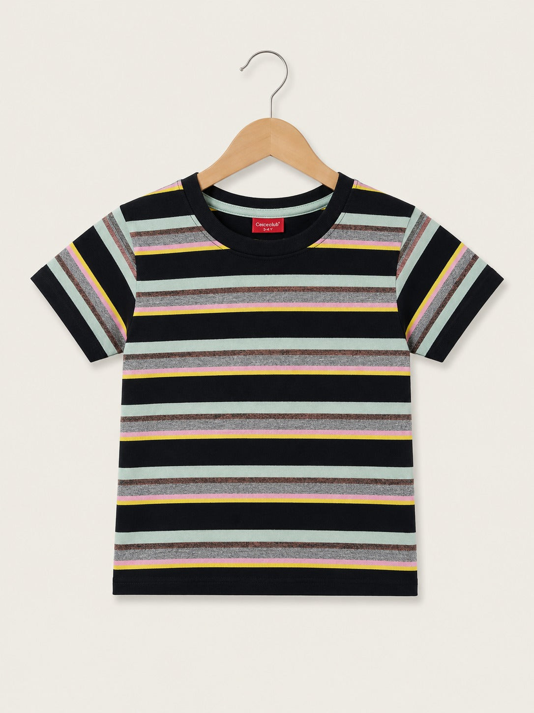 Pink  & Black Checked  Boys T-Shirt
