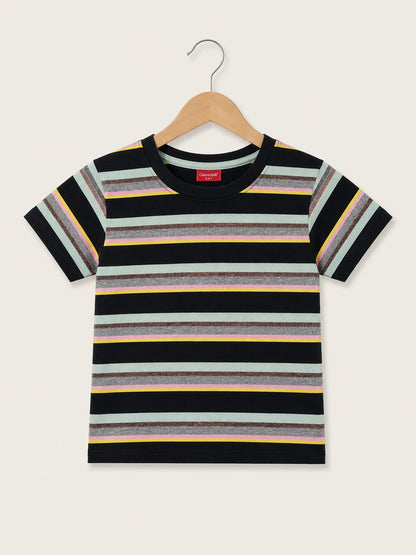 Pink  & Black Checked  Boys T-Shirt