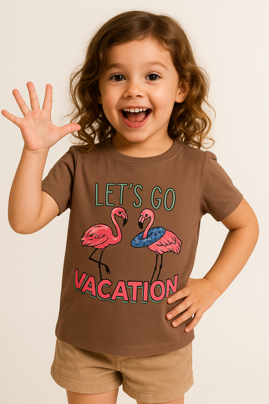 Let's Go Vocation Brown T-Shirt Girls 234