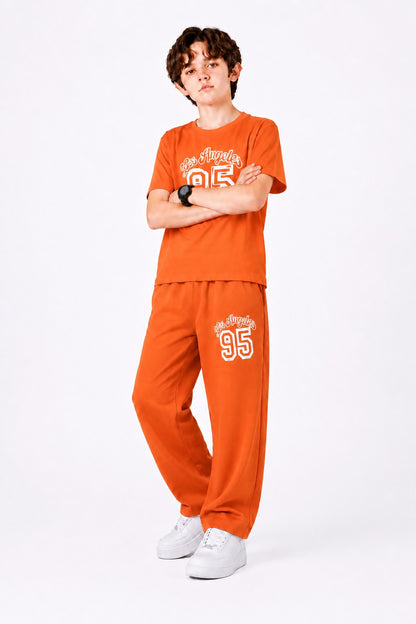 [Los Angeles ] Carrot Red Boys T-Shirt & Trouser