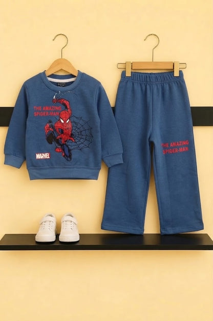 [The Amazing Spider-Man] Printed Steel Blue  Tracksuit Boys