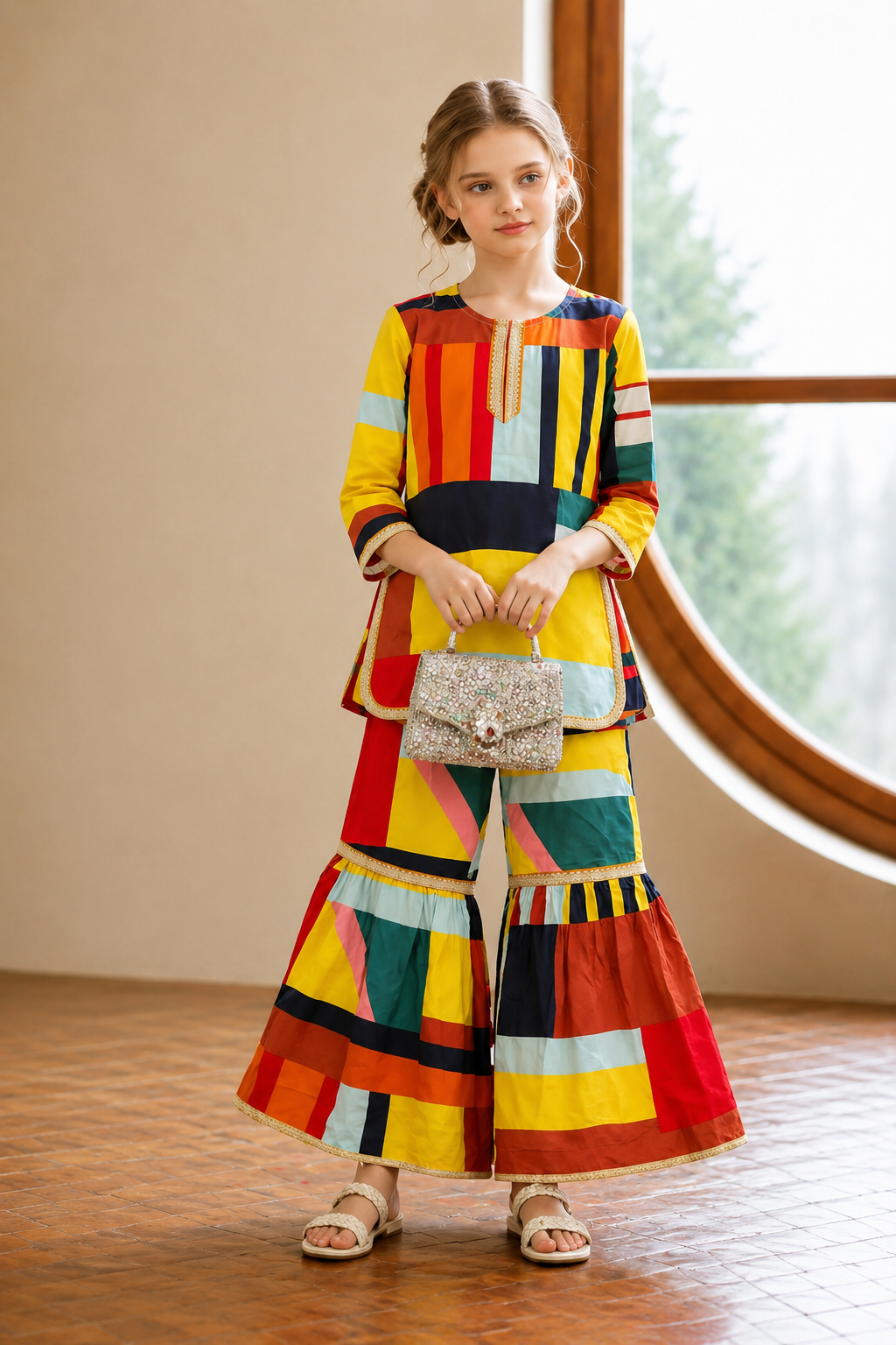 Multi-Color Printed Garara Suit-Cotton 509