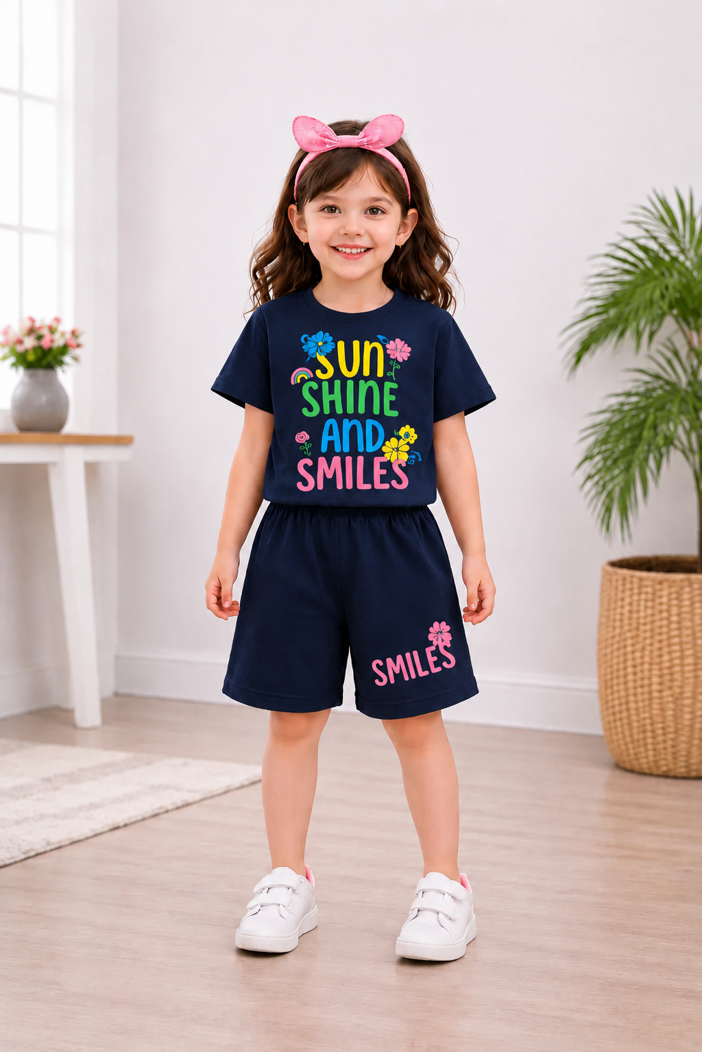 Doll Printed NAVY  Girls Nicker Suit 702