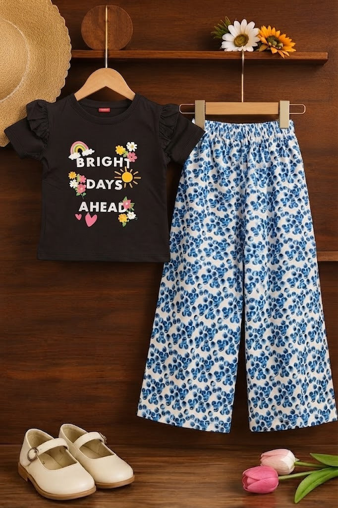 [Bright Days Ahead] Printed Girls T-Shirt &Cotton Flapper