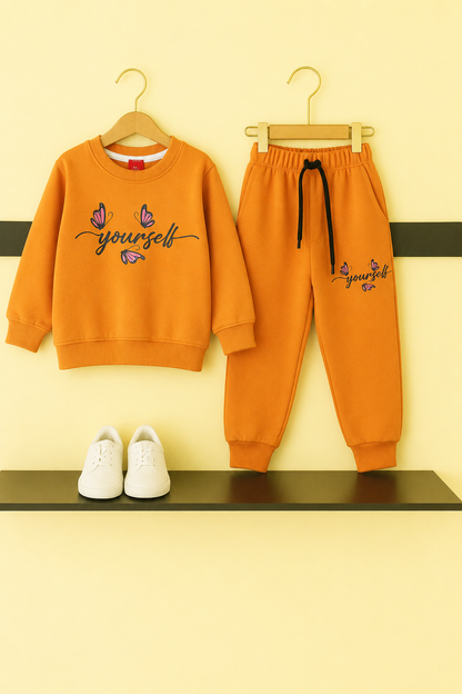 [YourSelf] Printed  Burnt Orange Winter Tracksuit 237