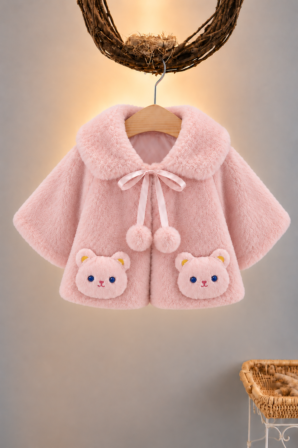 Snow Bear Plush Capez-Dusty Pink 920