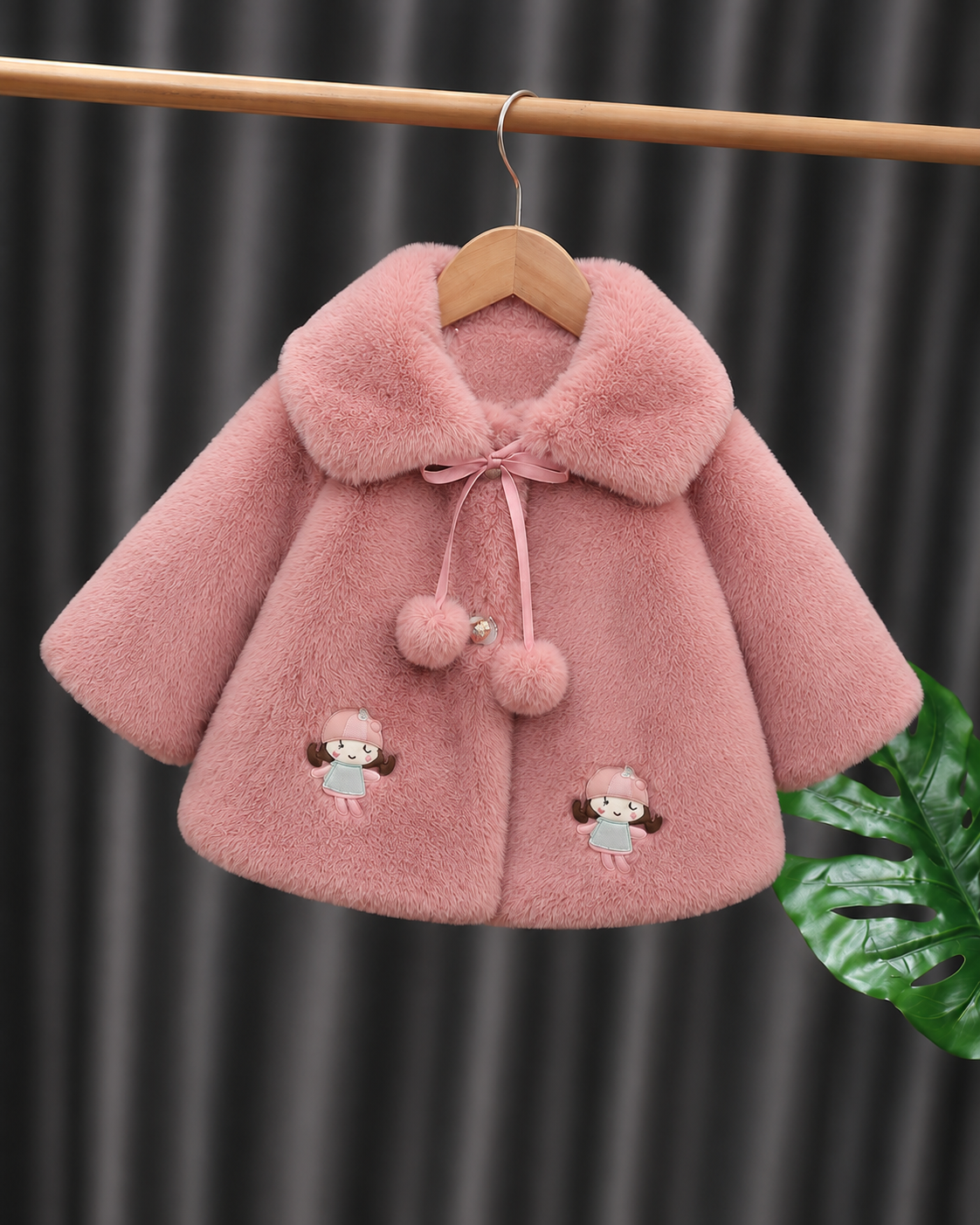 Little Doll Dream Plush Coat-Dusty Pink 921