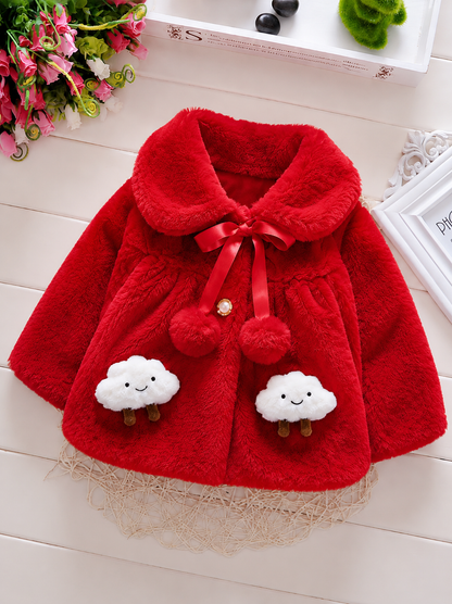 Bunny Belle Plush Cape -Red 918