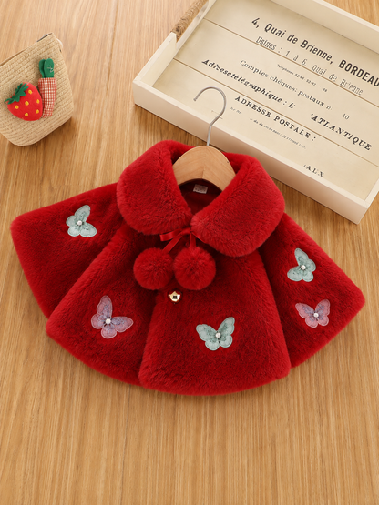 Butterfly Whisper Petal Wing Cape-Red 916