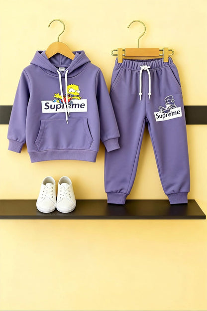 Purple Winter Fleece Hoodie & Jogger Set 131