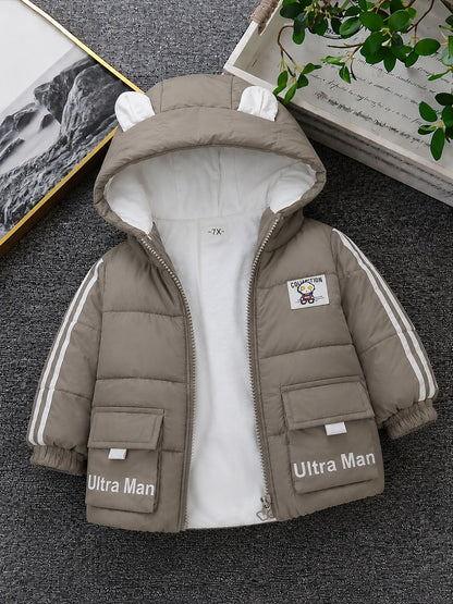 Boys Ultra Warm  Beige-Brown Hooded Jacket 449+450+451