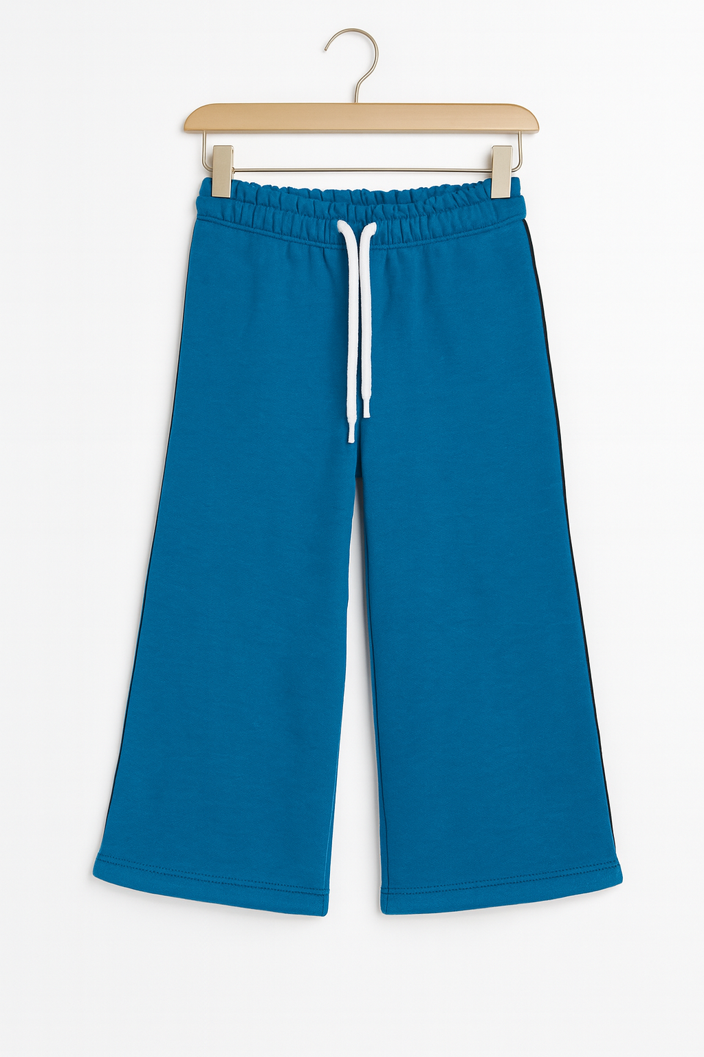 Kids Wide-leg Side Piping Trousers - Blue