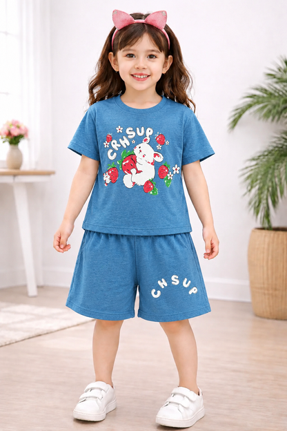 CRHSUP Printed   Dark  Blue Girls Nicker Suit
