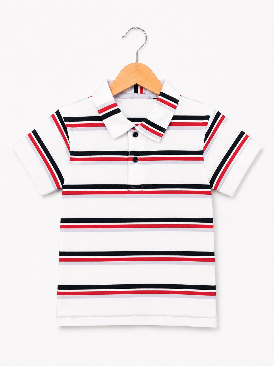 Red  & Black Checked  Boys Polo Shirt