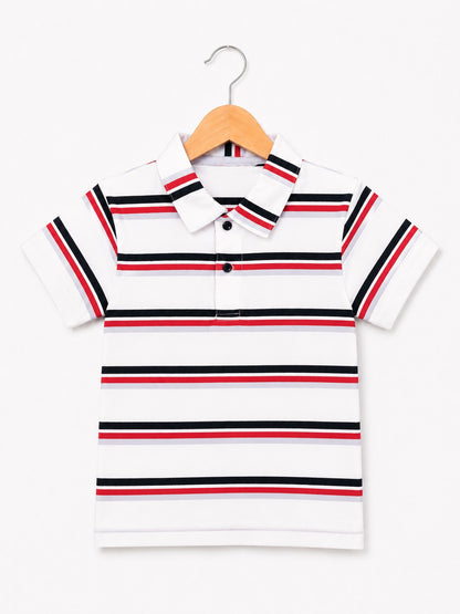 Red  & Black Checked  Boys Polo Shirt
