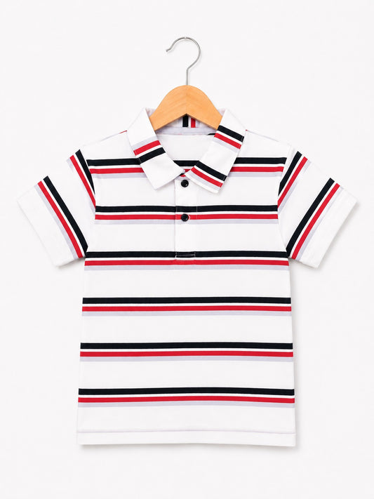 Red  & Black Checked  Boys Polo Shirt