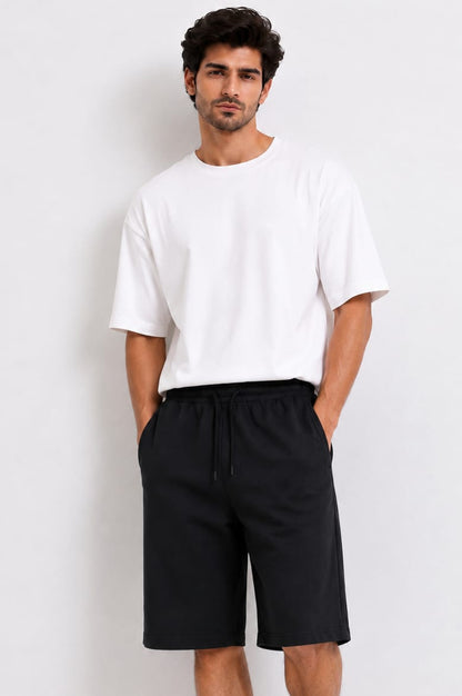 Black  Men's Cotton Jersey Short 811