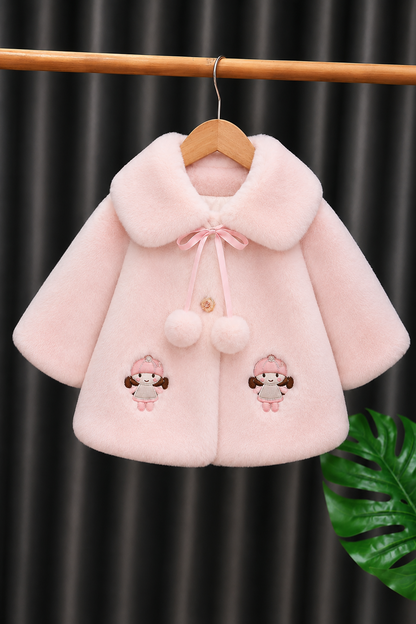 Little Doll Dream Plush Coat-Baby Pink 921