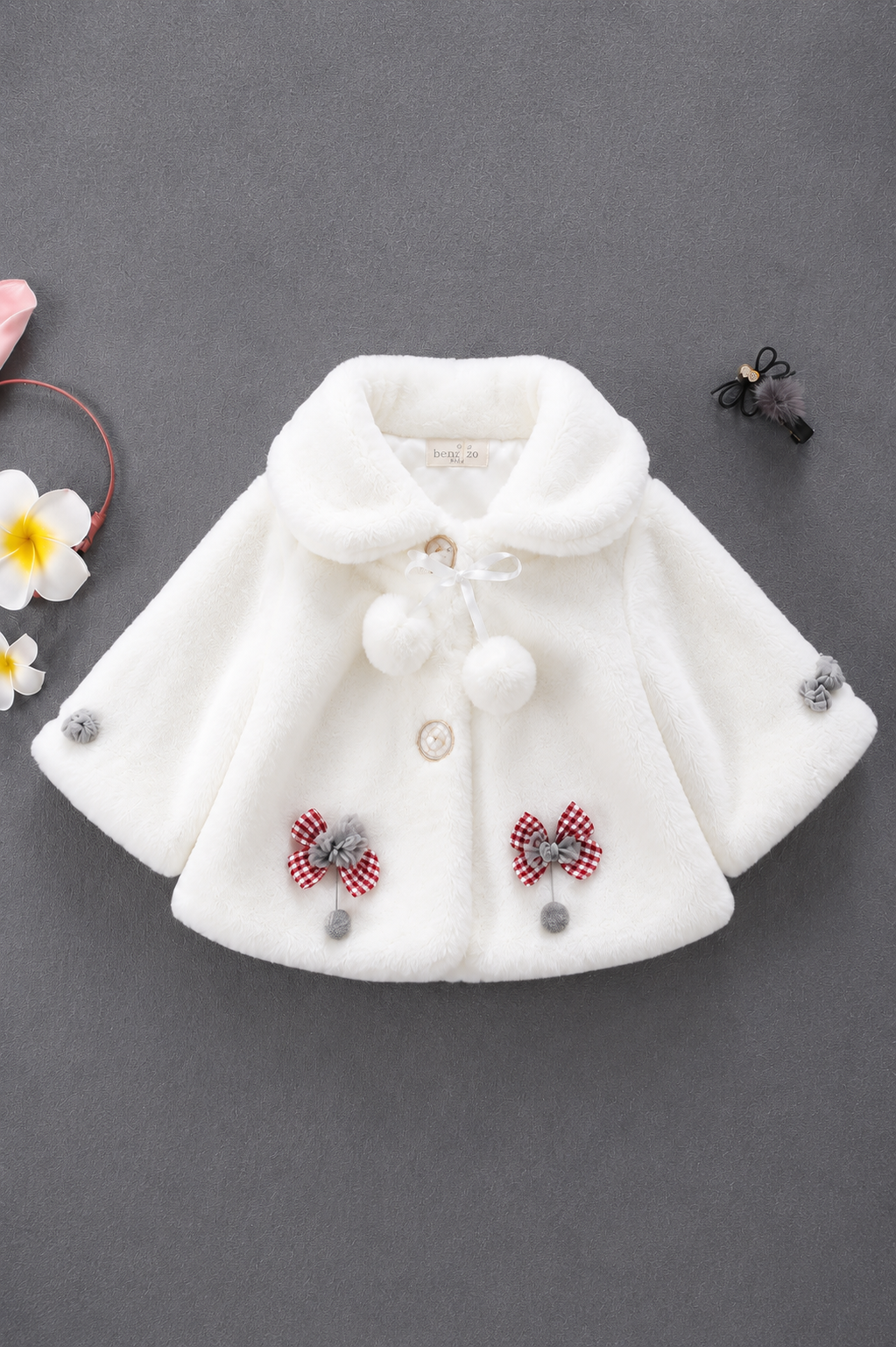 Blush Charm Fur Coat-White 721