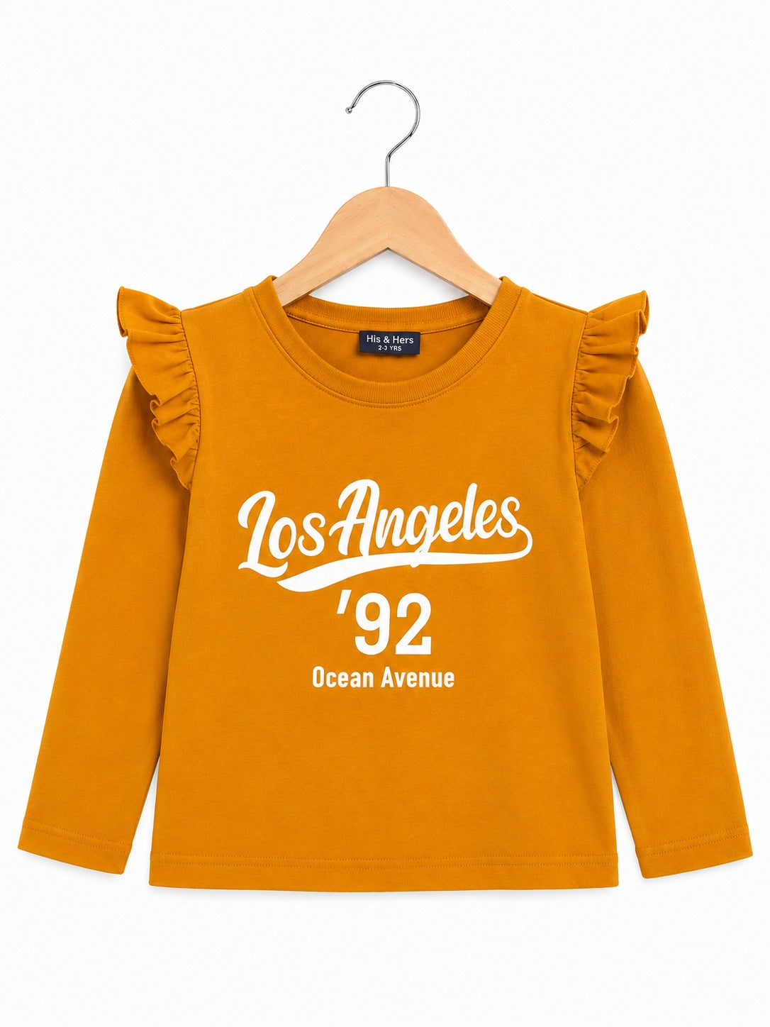 [Los Angeles ] Printed Mustard Orange Girls Full Selves Shirt