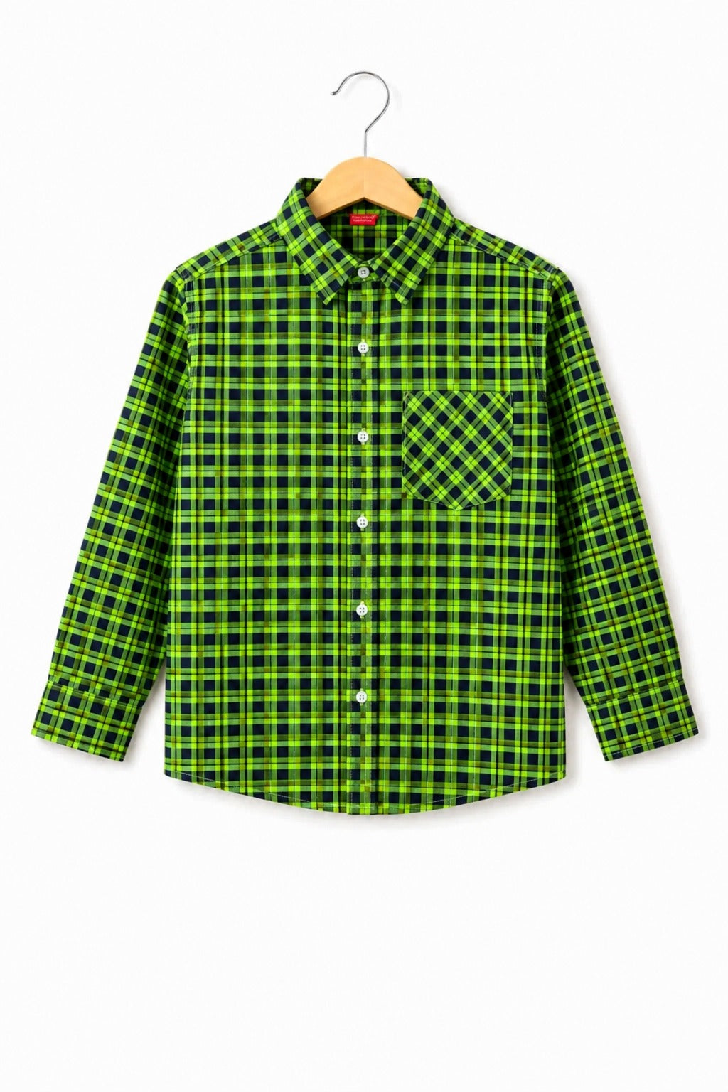 Black & Green   Checked Long Sleeves Casual Shirt