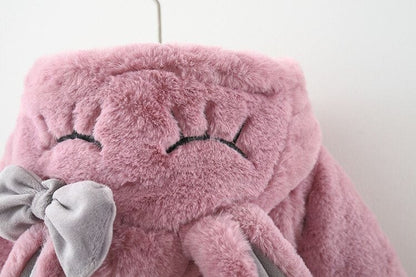 Bunny Bow  Plush Coat - Dusty Pink 910
