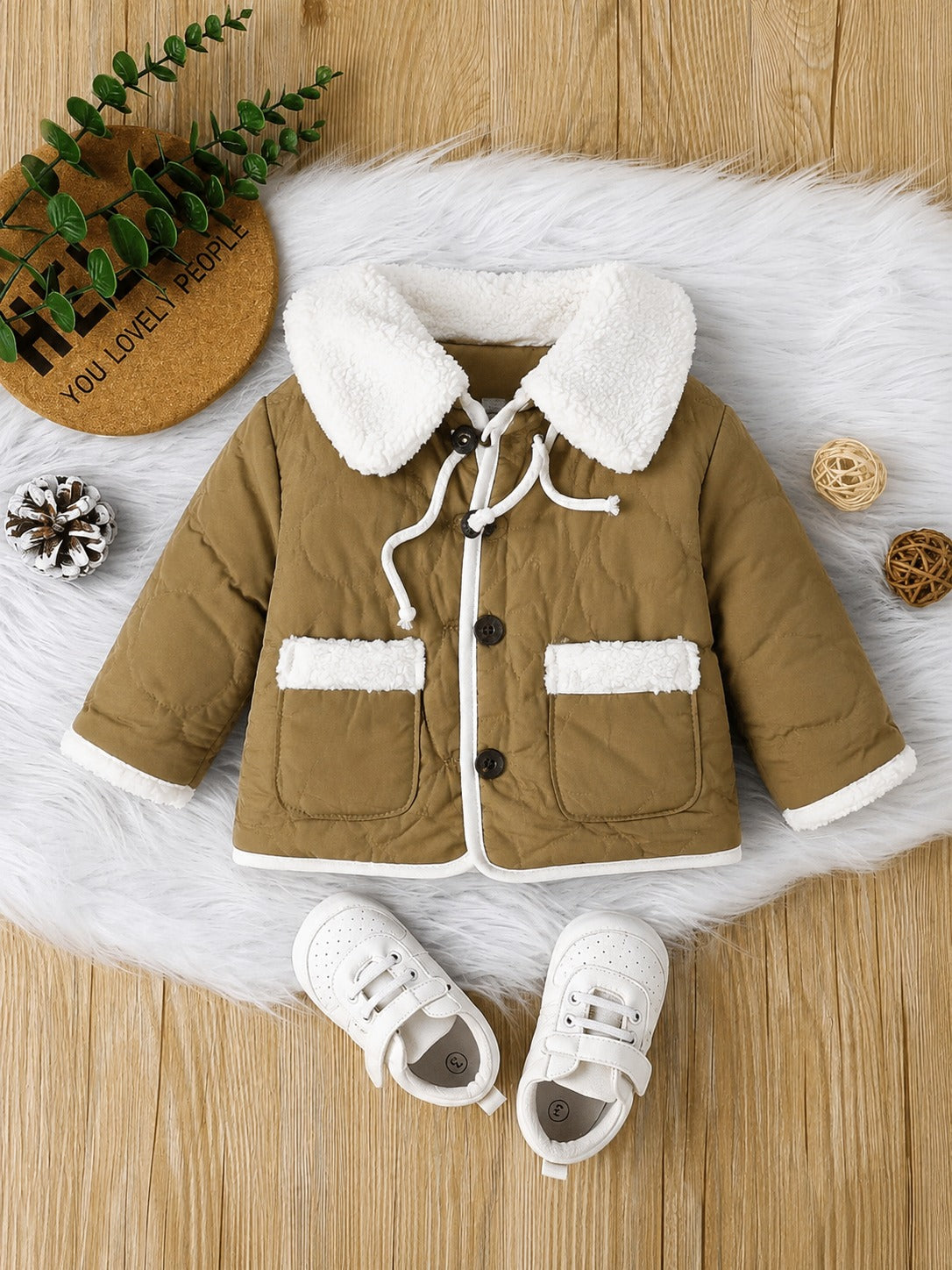 Caramel Sherpa Collar Kids Jacket 126+266+272