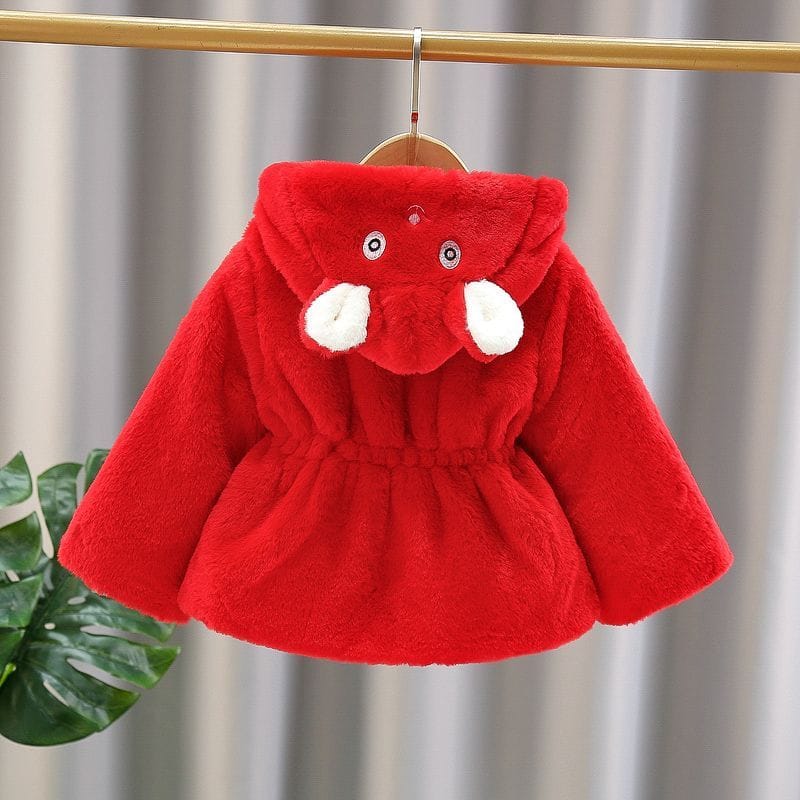 Bunny Bliss Plush Coat Red 914