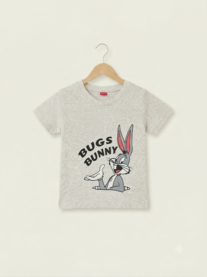 [Bugs Bunny] Printed Grey Boys T-Shirt