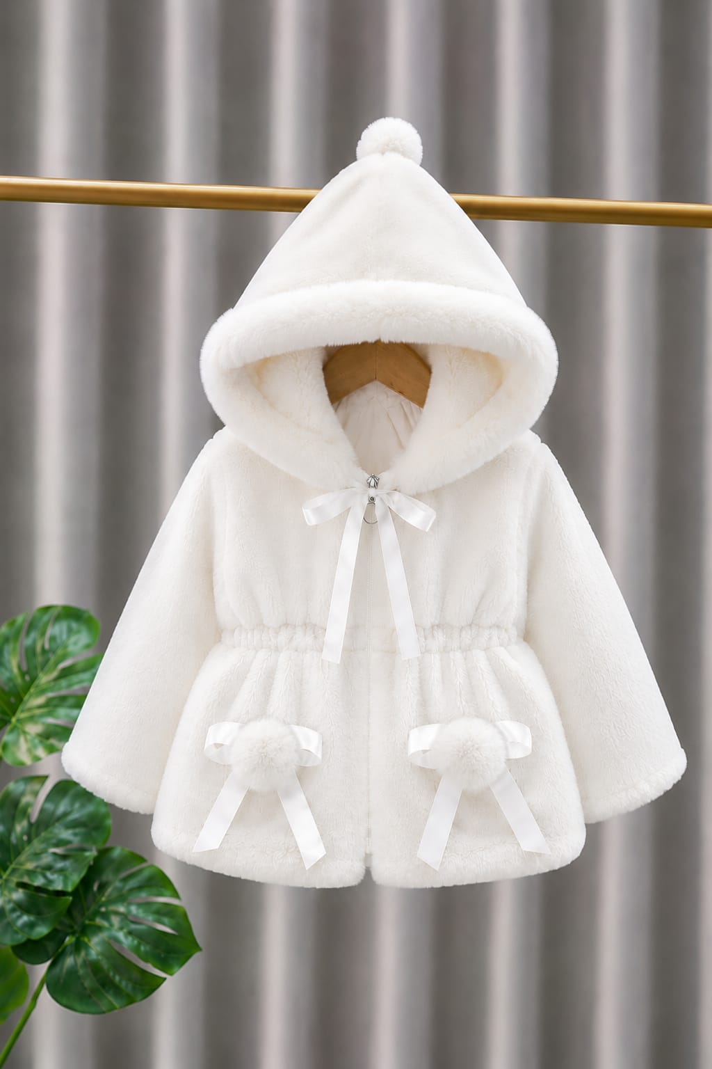 Ruby Puff Bow Coat -White