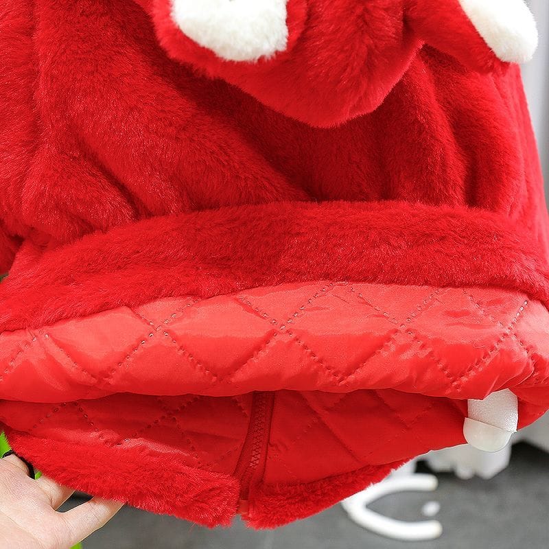 Bunny Bliss Plush Coat Red 914