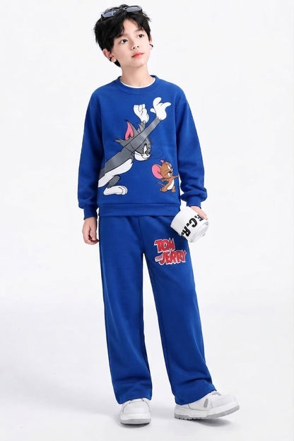 [Tom & Jerry] Printed Royal Blue  Tracksuit Boys