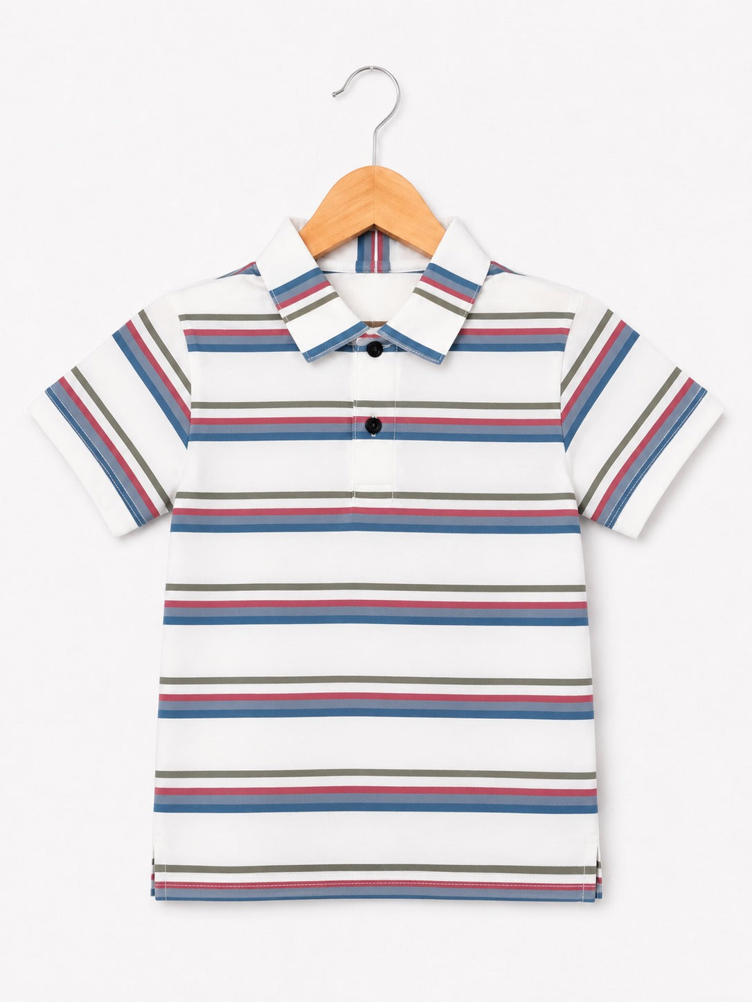 Grey   & Pink Checked  Boys Polo Shirt