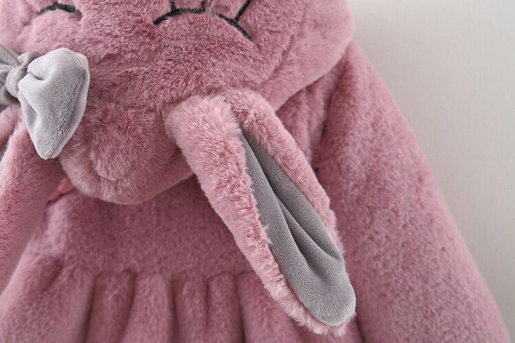 Bunny Bow  Plush Coat - Dusty Pink 910