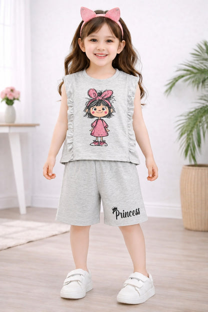 Doll Printed Oatmeal Girls Nicker Suit 243