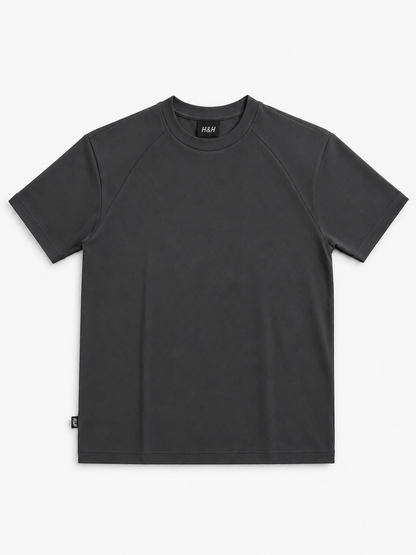 Dark Charcoal Grey Relax Fit Lacra Jersey Men T-Shirt 539