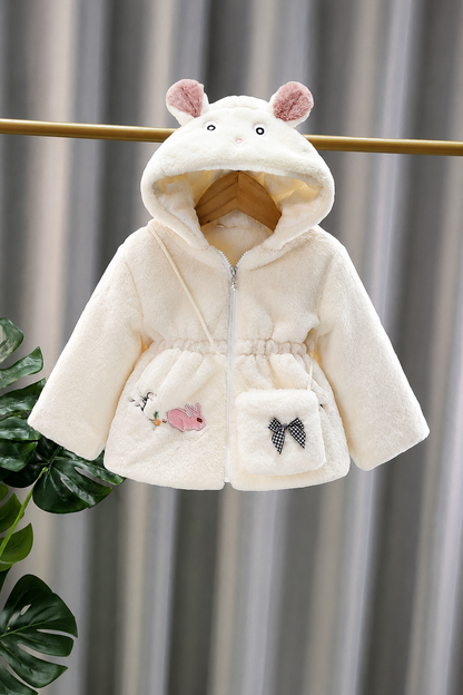 Bunny Bliss Plush Coat Baby White 914