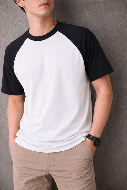 Classic Contrast Black & White Cotton Jersey Men T-Shirt 806